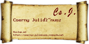 Cserny Juliánusz névjegykártya